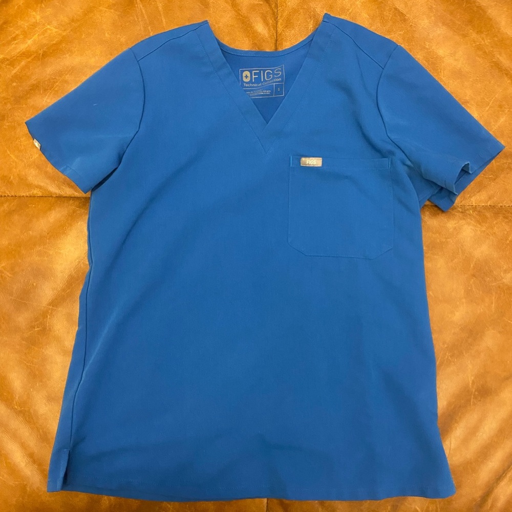 Medium royal blue Catarina figs scrub top size medium
